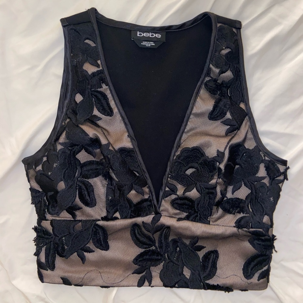 Bebe plunging crop top